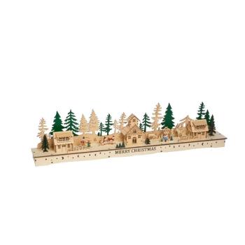 InLit Twinkle Town – Handbemalte beleuchtete Weihnachtsstadt aus Holz – 78 cm 2590079